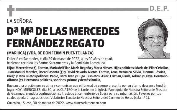 Doña María de las Mercedes Fernández Regato