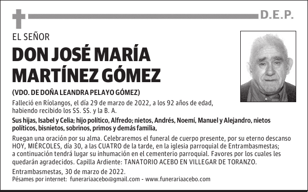 D. José Mª Martínez Gómez