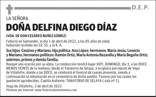 DOÑA DELFINA DIEGO DÍAZ