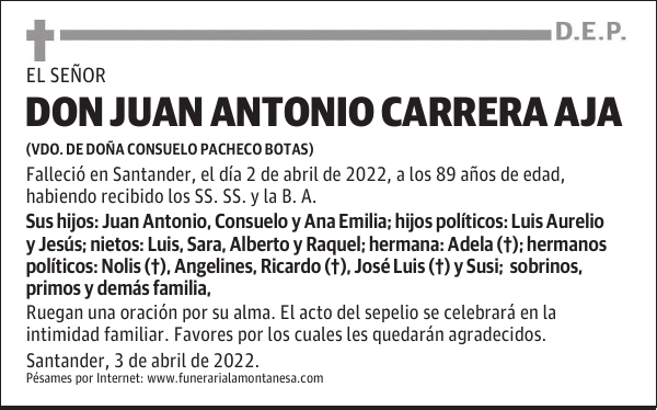 DON JUAN ANTONIO CARRERA AJA