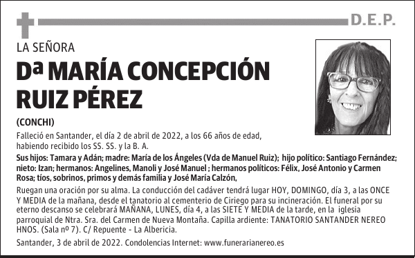 DOÑA MARÍA CONCEPCIÓN RUIZ PÉREZ