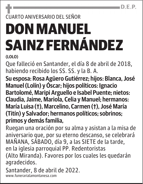 DON MANUEL SAINZ FERNÁNDEZ