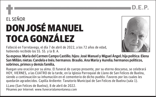 DON JOSÉ MANUEL TOCA GONZÁLEZ