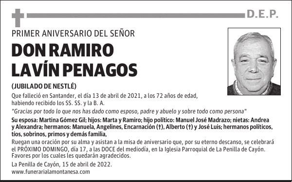 DON RAMIRO LAVÍN PENAGOS
