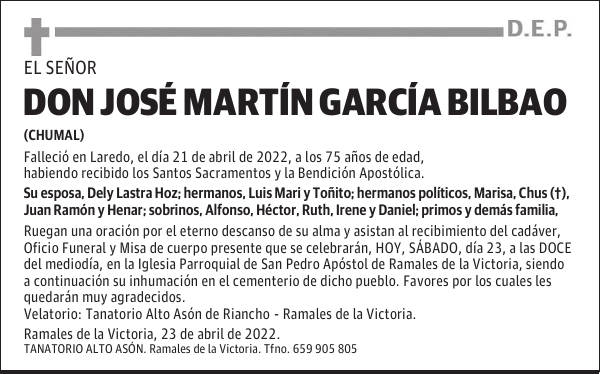 D. JOSÉ MARTÍN GARCÍA BILBAO