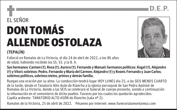DON TOMÁS ALLENDE OSTOLAZA