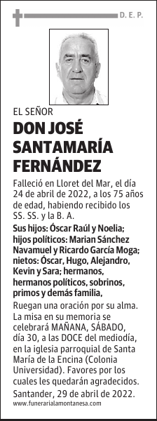 DON JOSÉ SANTAMARÍA FERNÁNDEZ