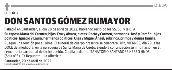 DON SANTOS GÓMEZ RUMAYOR