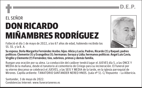 DON RICARDO MIÑAMBRES RODRÍGUEZ