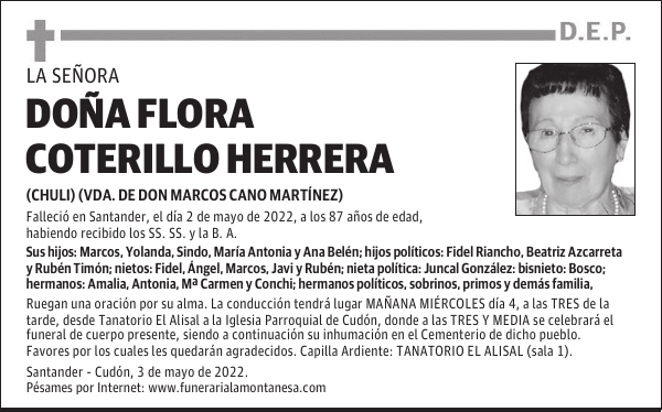 DOÑA FLORA COTERILLO HERRERA