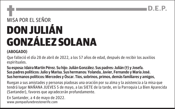 DON JULIÁN GONZÁLEZ SOLANA
