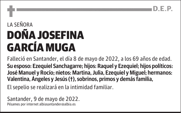 DOÑA JOSEFINA GARCÍA MUGA