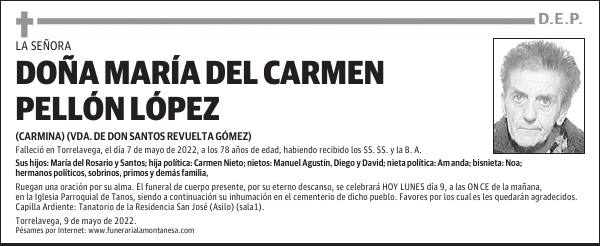 DOÑA MARÍA DEL CARMEN PELLÓN LÓPEZ