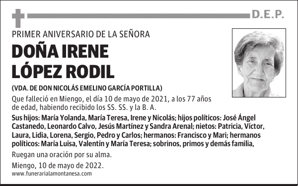 DOÑA IRENE LÓPEZ RODIL