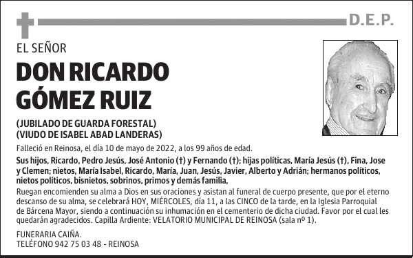 D. RICARDO GÓMEZ RUIZ