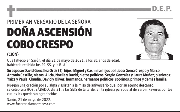 DOÑA ASCENSIÓN COBO CRESPO