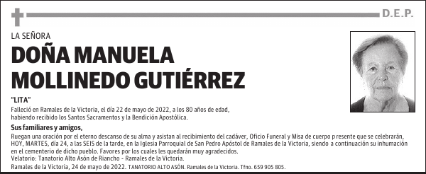 DOÑA MANUELA MOLLINEDO GUTIÉRREZ