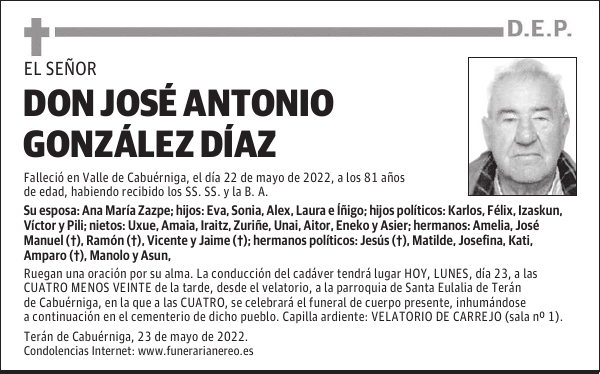 DON JOSÉ ANTONIO GONZÁLEZ DÍAZ