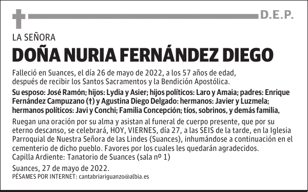 DOÑA NURIA FERNÁNDEZ DIEGO