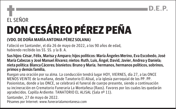 DON CESÁREO PÉREZ PEÑA