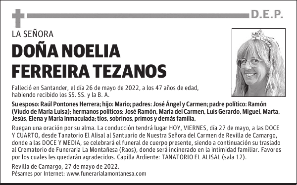 DOÑA NOELIA FERREIRA TEZANOS
