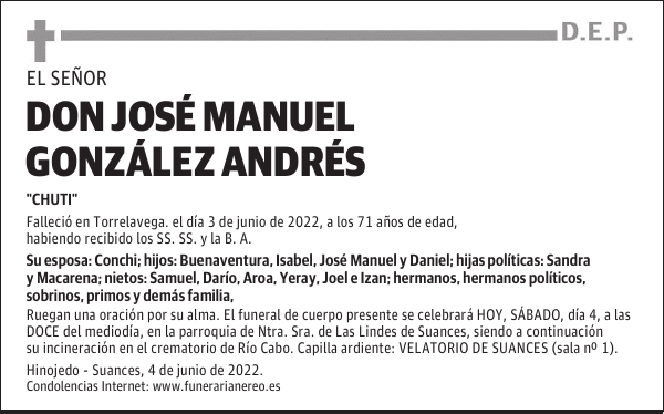 DON JOSÉ MANUEL GONZÁLEZ ANDRÉS