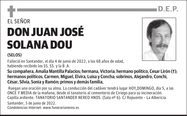 DON JUAN JOSÉ SOLANA DOU