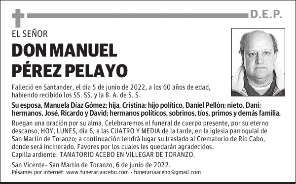 D. Manuel Pérez Pelayo