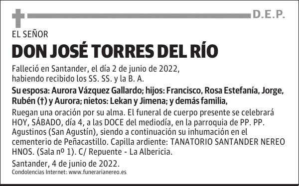 DON JOSÉ TORRES DEL RÍO
