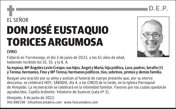 Don José Eustaquio Tariees Argumosa