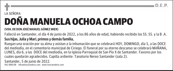 Doña Manuela Ochoa Campo