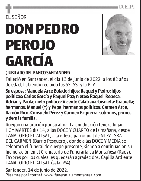 DON PEDRO PEROJO GARCÍA