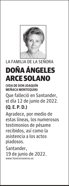 DOÑA ÁNGELES ARCE SOLANO