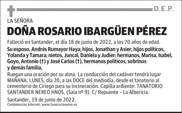 DOÑA ROSARIO IBARGÜEN PÉREZ