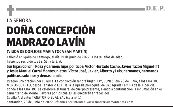 DOÑA CONCEPCIÓN MADRAZO LAVÍN