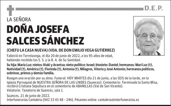 DOÑA JOSEFA SALCES SÁNCHEZ