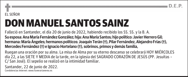 DON MANUEL SANTOS SAINZ