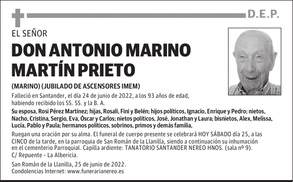 DON ANTONIO MARINO MARTÍN PRIETO