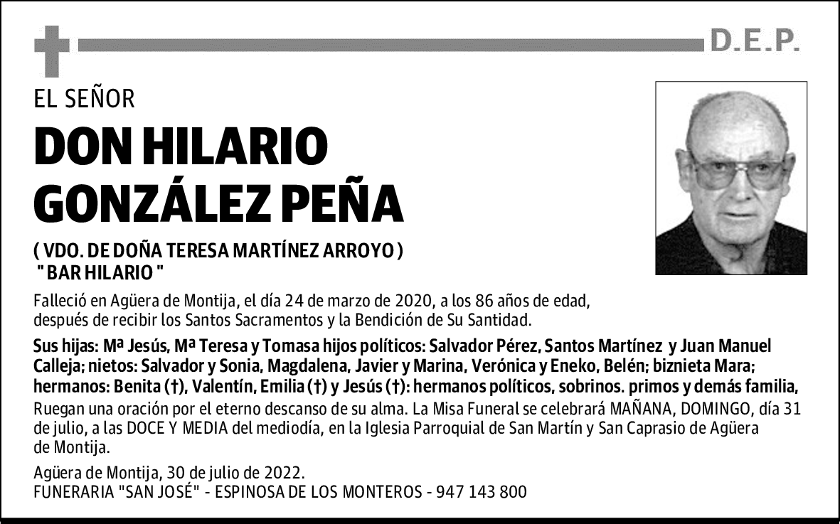 DON HILARIO GONZÁLEZ PEÑA