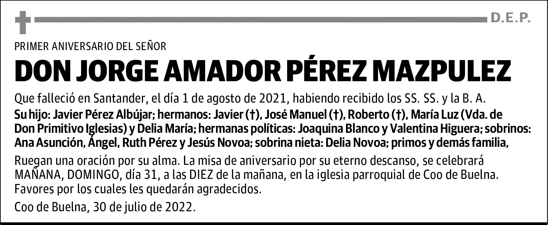 DON JORGE AMADOR PÉREZ MAZPULEZ