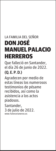 DON JOSÉ MANUEL PALACIO HERREROS