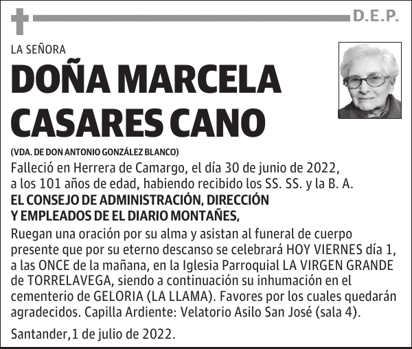 DOÑA MARCELA CASARES CANO