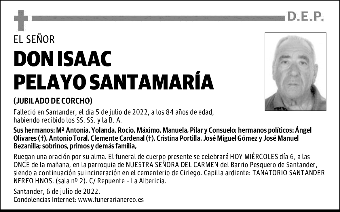 DON ISAAC PELAYO SANTAMARÍA