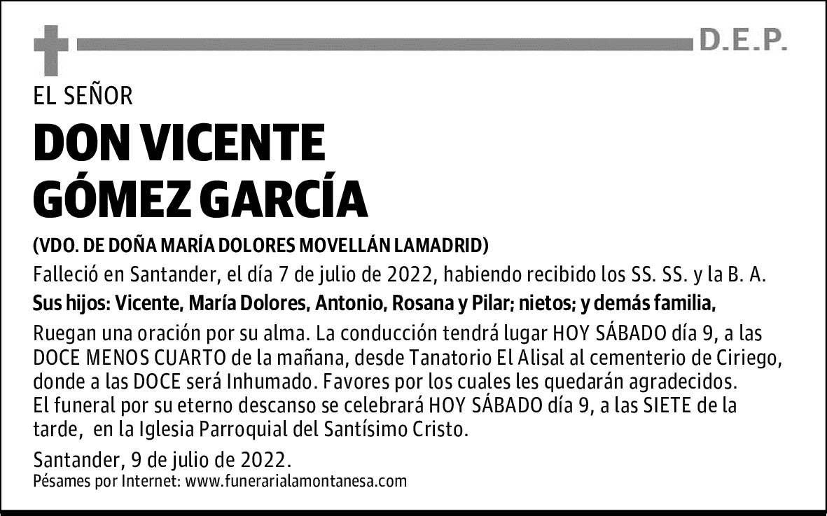 DON VICENTE GÓMEZ GARCÍA