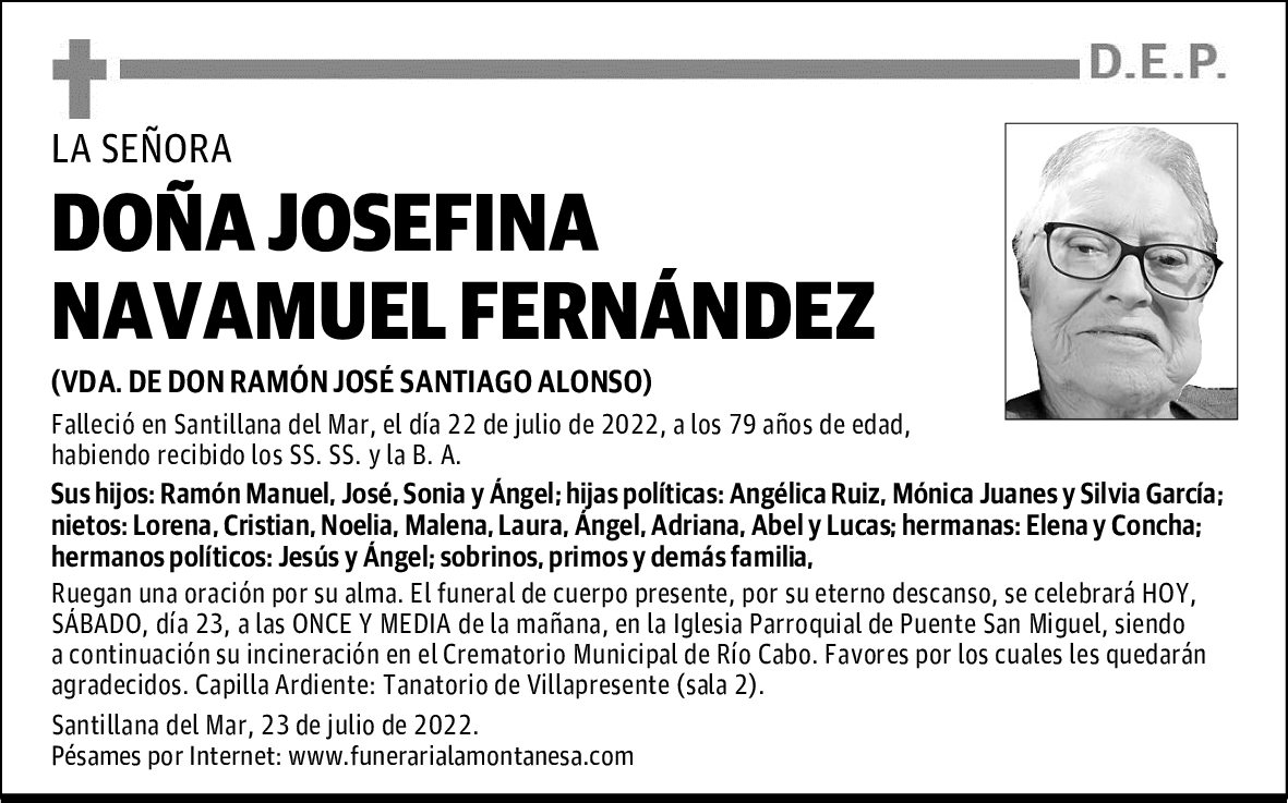 DOÑA JOSEFINA NAVAMUEL FERNÁNDEZ