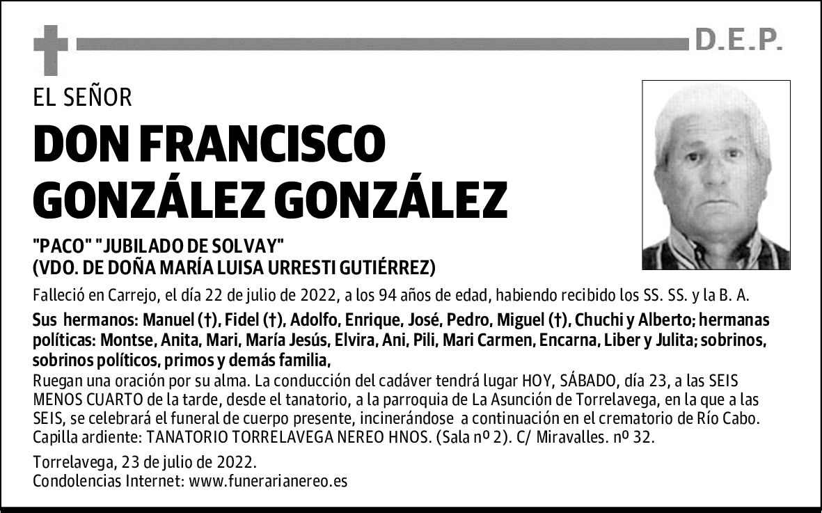 DON FRANCISCO GONZÁLEZ GONZÁLEZ