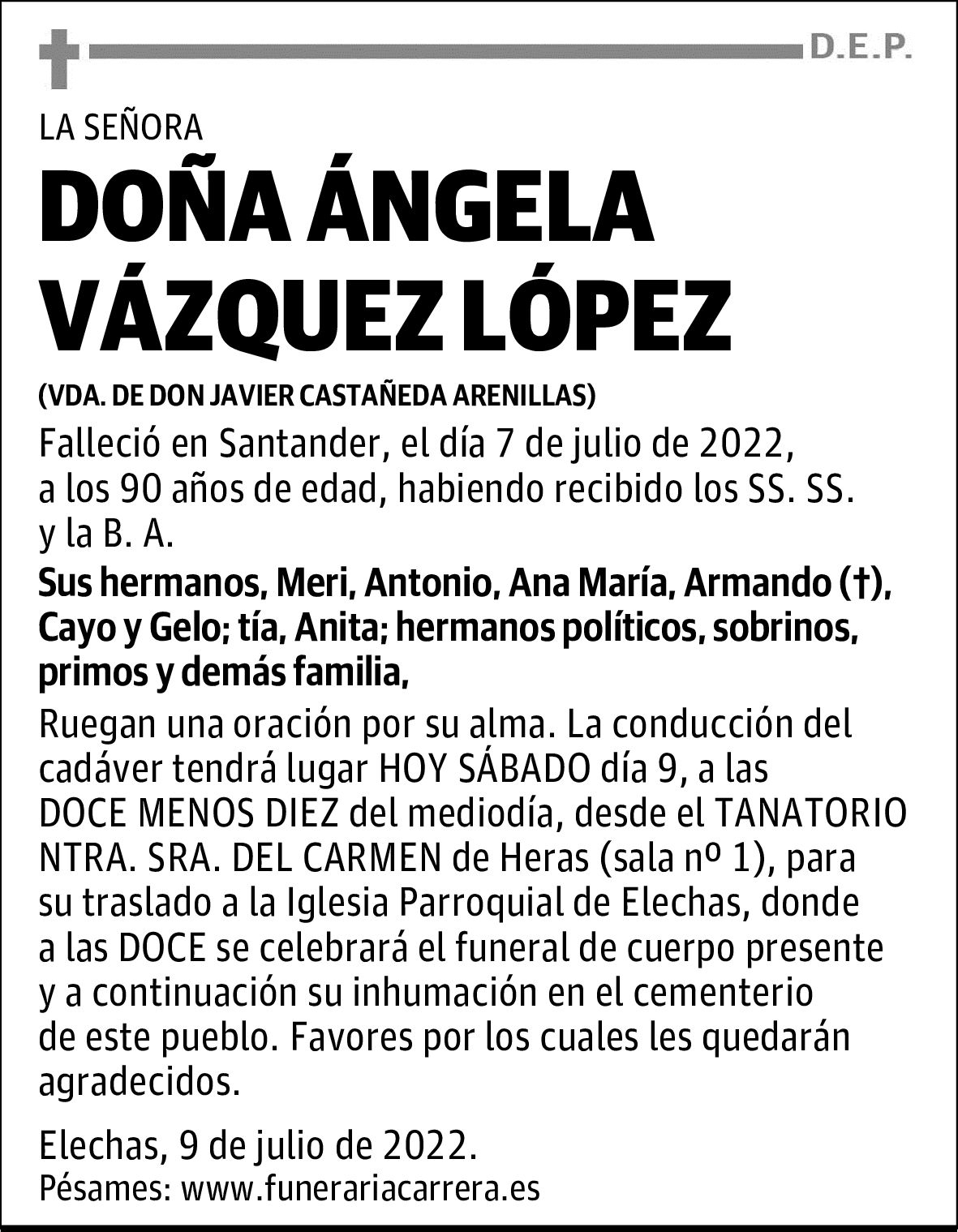 DOÑA ÁNGELA VÁZQUEZ LÓPEZ