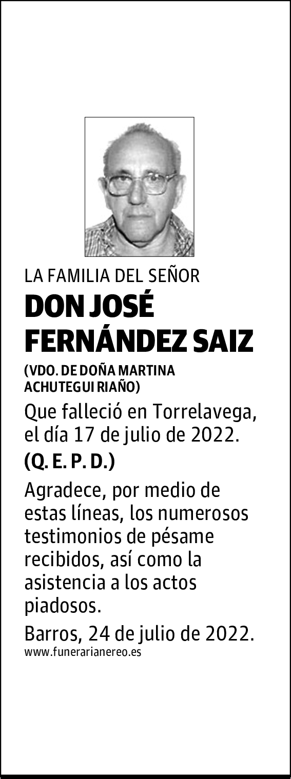 DON JOSÉ FERNÁNDEZ SAIZ