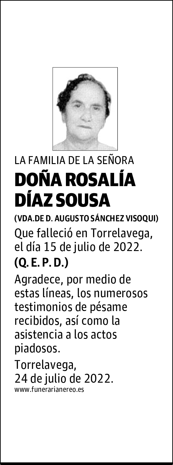 DOÑA ROSALÍA DÍAZ SOUSA