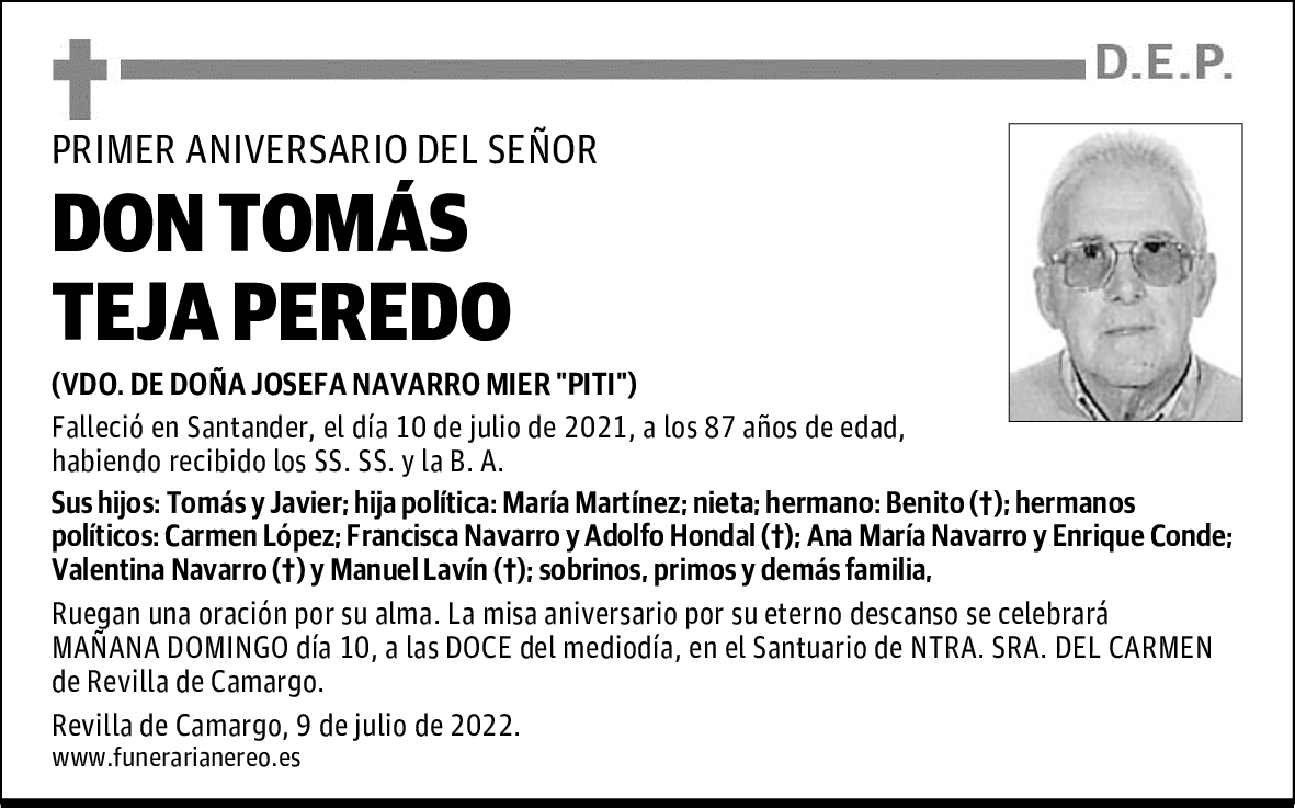 DON TOMÁS TEJA PEREDO